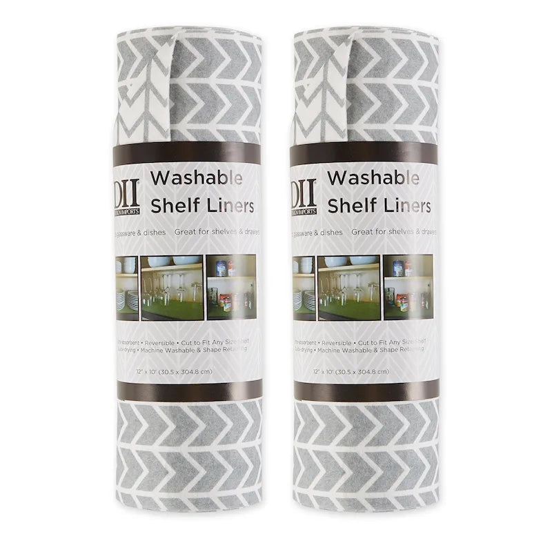 DII Grey Lattice Shelf Liner (Set of 2)