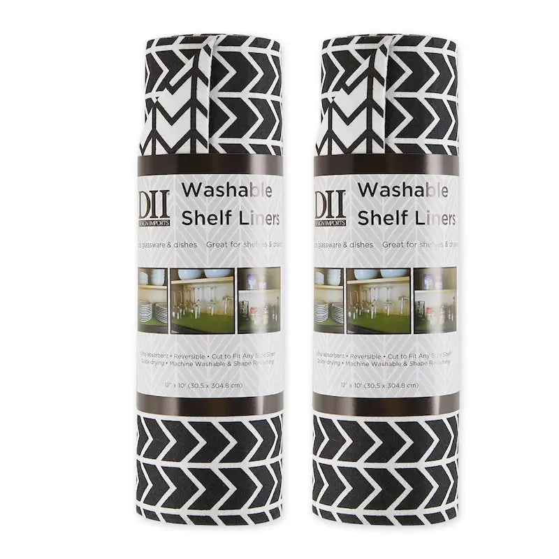 DII Grey Lattice Shelf Liner (Set of 2)