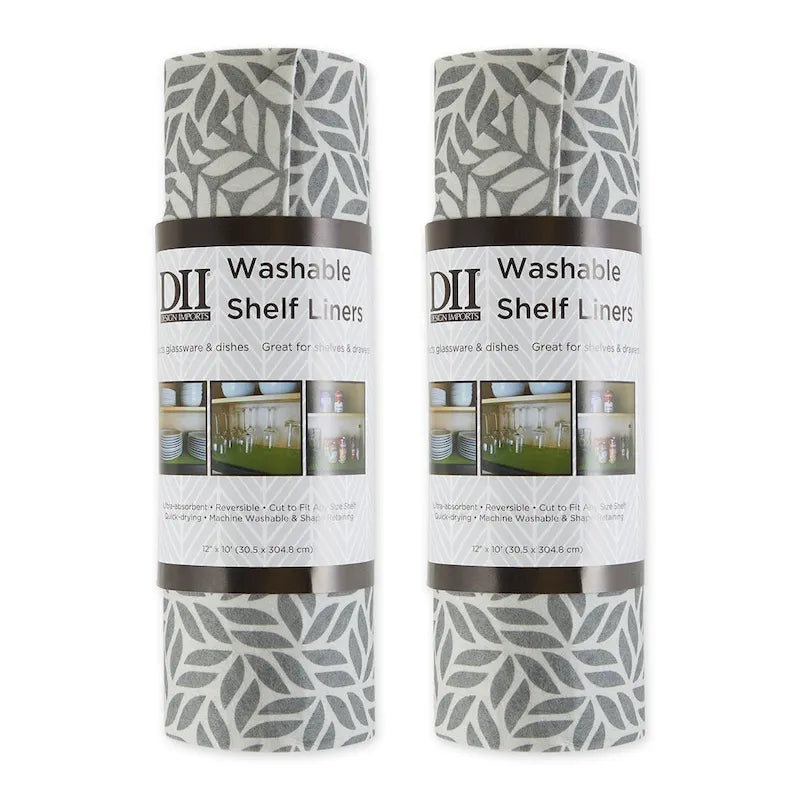 DII Grey Lattice Shelf Liner (Set of 2)