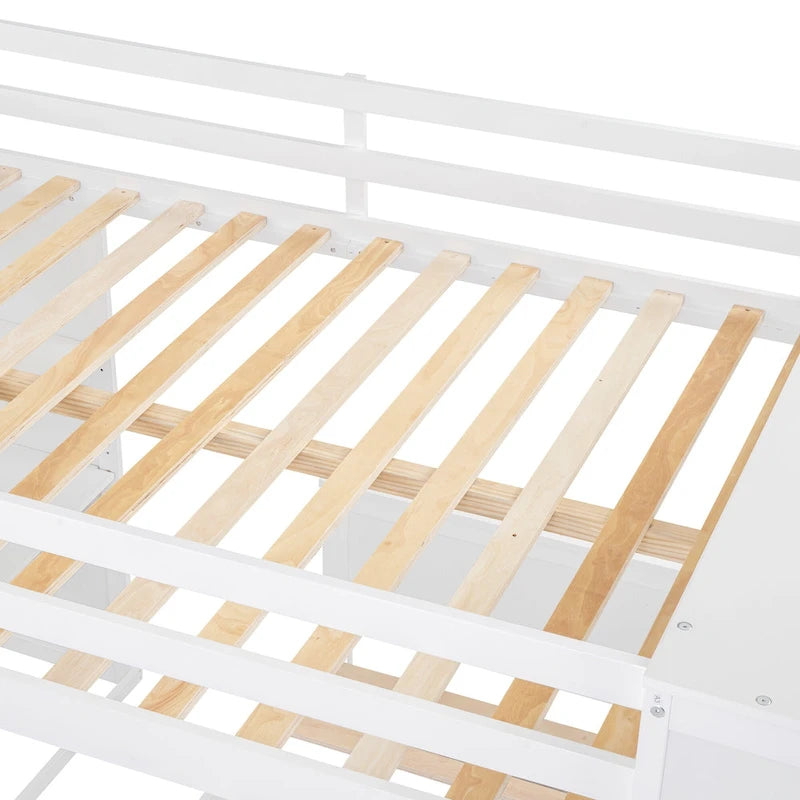 Loft Bed with a Stand-alone bed, Shelves,Desk,and Wardrobe