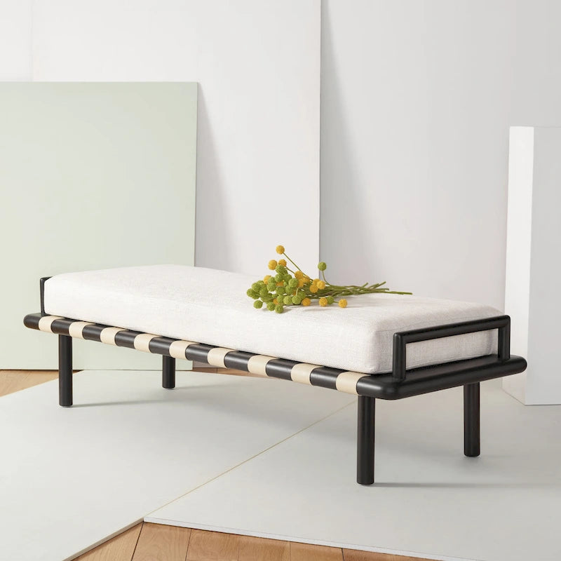 SAFAVIEH Couture Constantine Teak Cushion Bench - 70 W x 25.7 L x 18.5 H