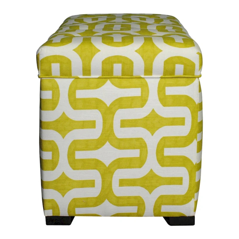 'Angela Embrace' Green Patterned Storage Trunk