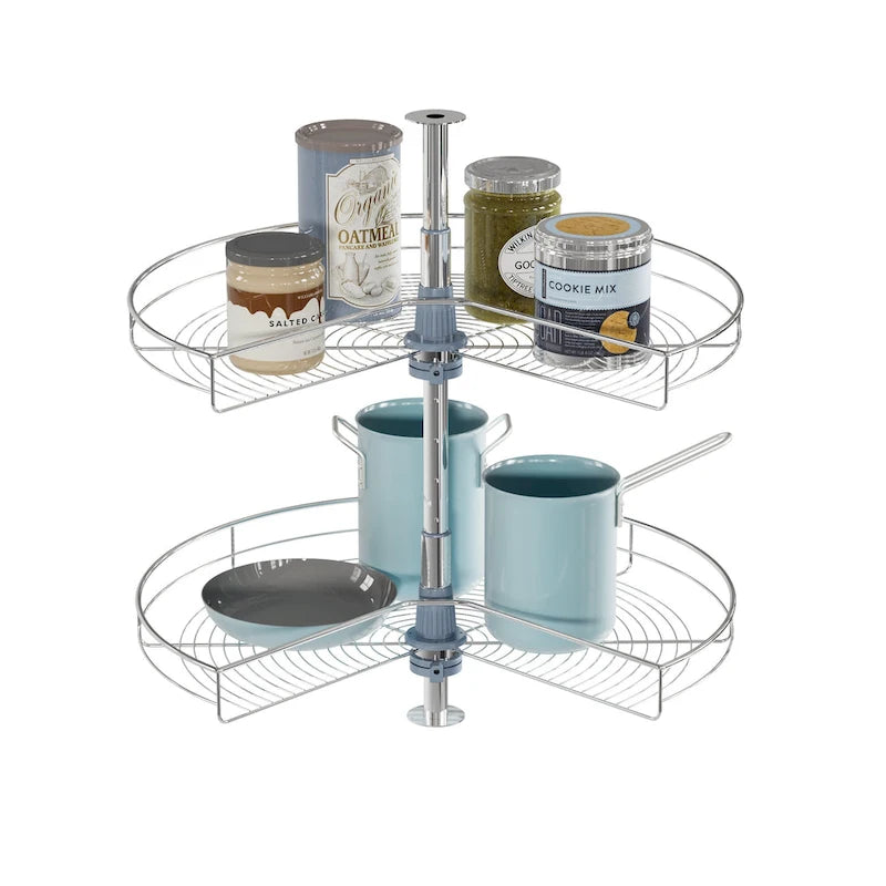 Dowell Lazy Susan 28 Diameter - 270 Degree Double Rack Stainless Steel