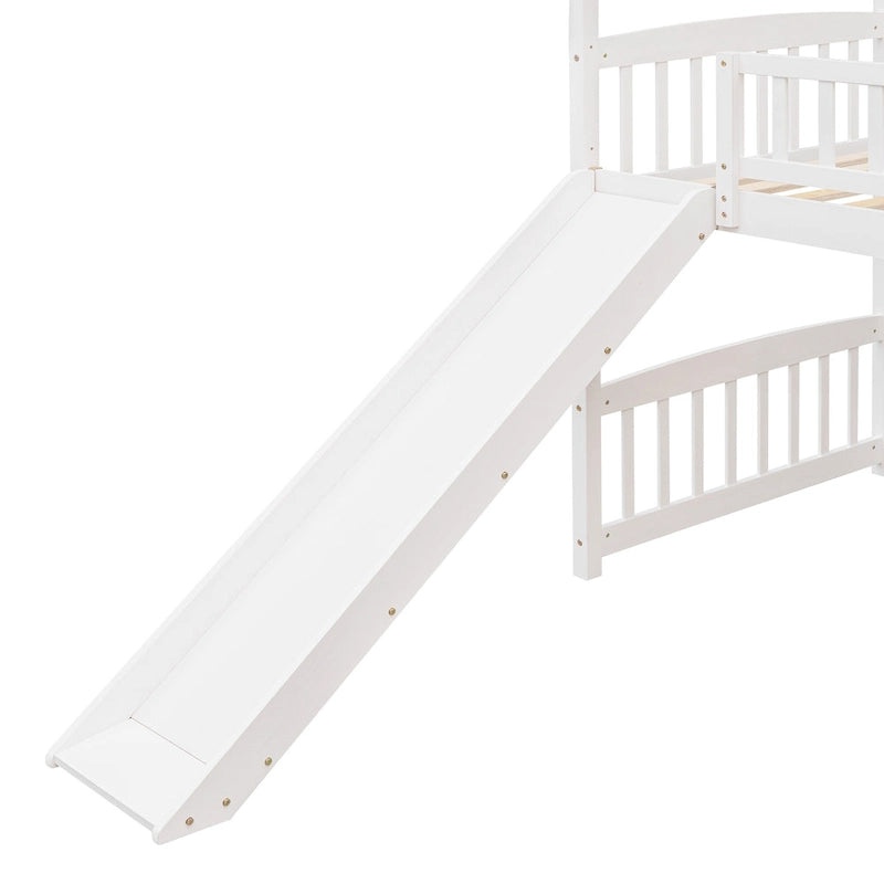 Twin Loft Bed with Slide,House Bed with Slide