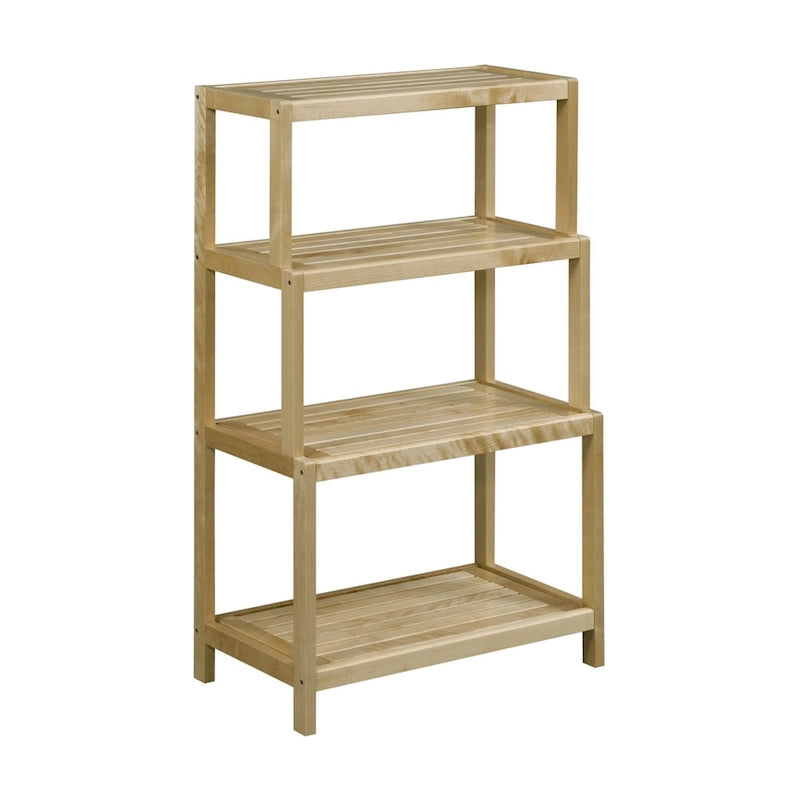 NewRidge Solid Wood Dunnsville 4-Tier Stepback Shelf, Bookcase