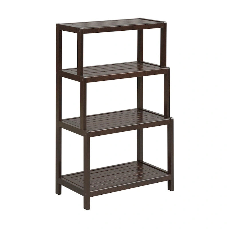 NewRidge Solid Wood Dunnsville 4-Tier Stepback Shelf, Bookcase