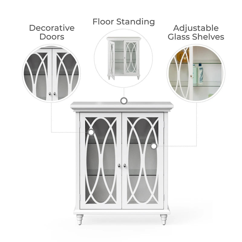 Teamson Home Florence 25.98 x 32.01 Floor Cabinet, White - 26L x 12.5W x 32H