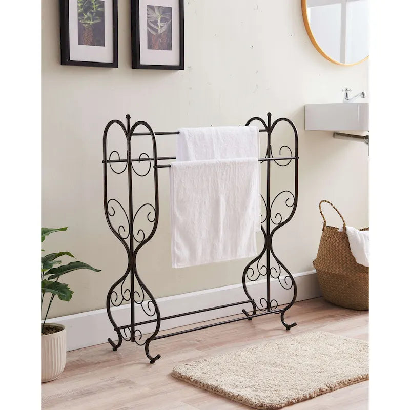 Free Standing Towel Rack, Pewter