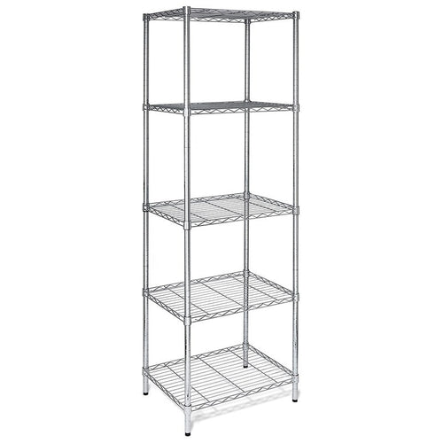 5-Tier Adjustable Steel Wire Shelving Silver