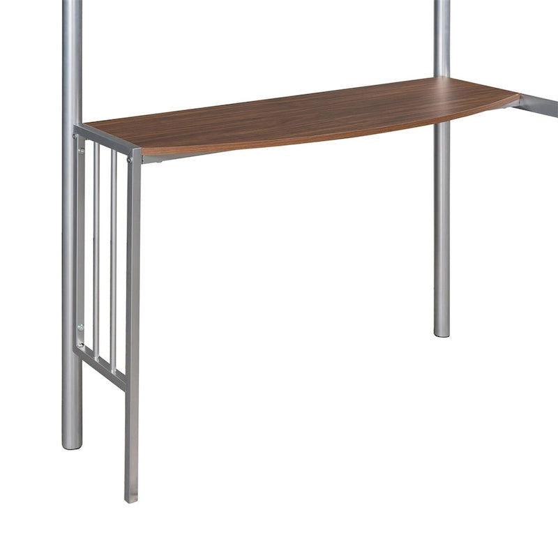 Merax Twin Metal Loft Bed with Desk, Ladder, and Guardrails