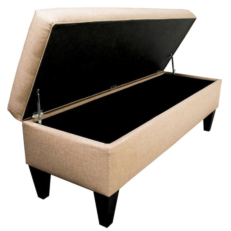 Brooke 10-button Tufted Upholstered Long Storage Bench Ottoman
