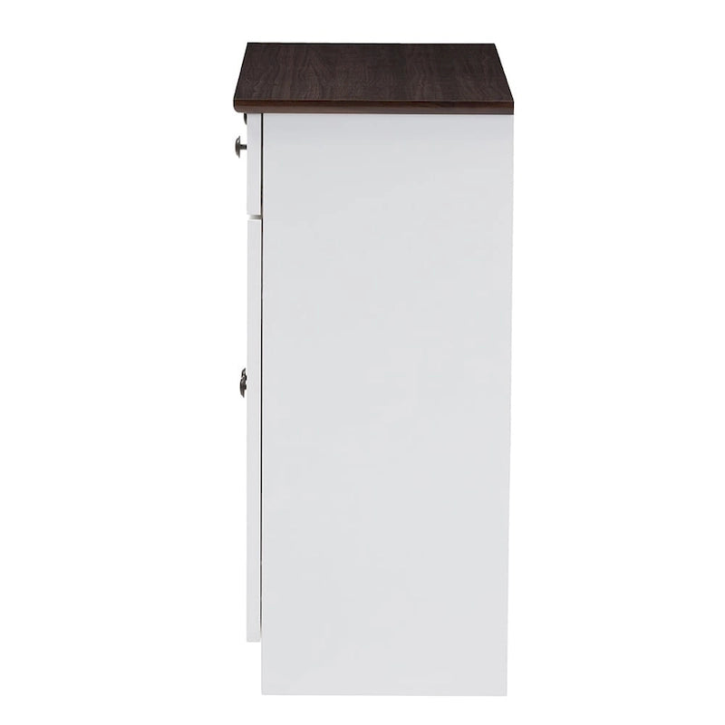 Traditional White Wood Kitchen Storage Cabinet by Baxton Studio