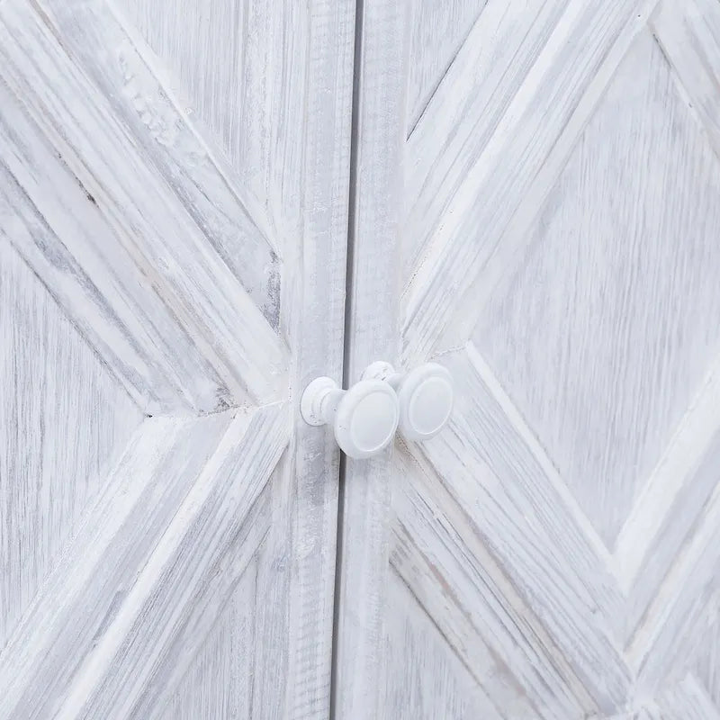 Kendra 94 Reclaimed Pine White Washed Painted Carved Sideboard