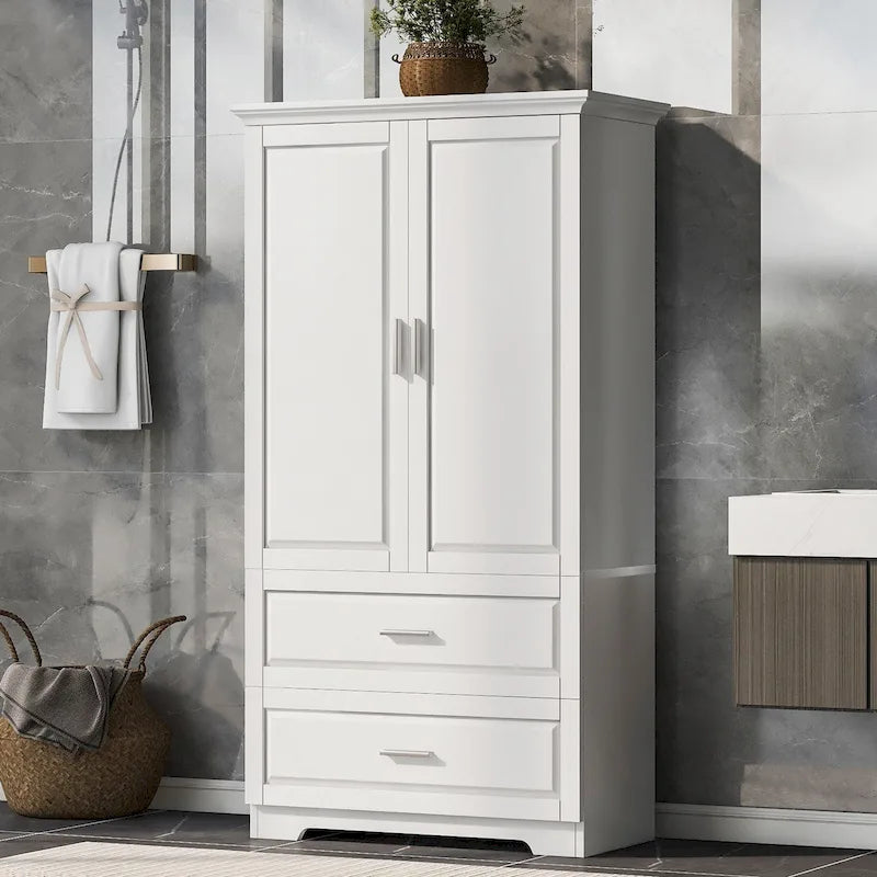 Bathroom Storage Cabinet with Two Doors Two Drawers
