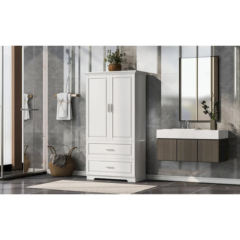 Bathroom Storage Cabinet with Two Doors Two Drawers