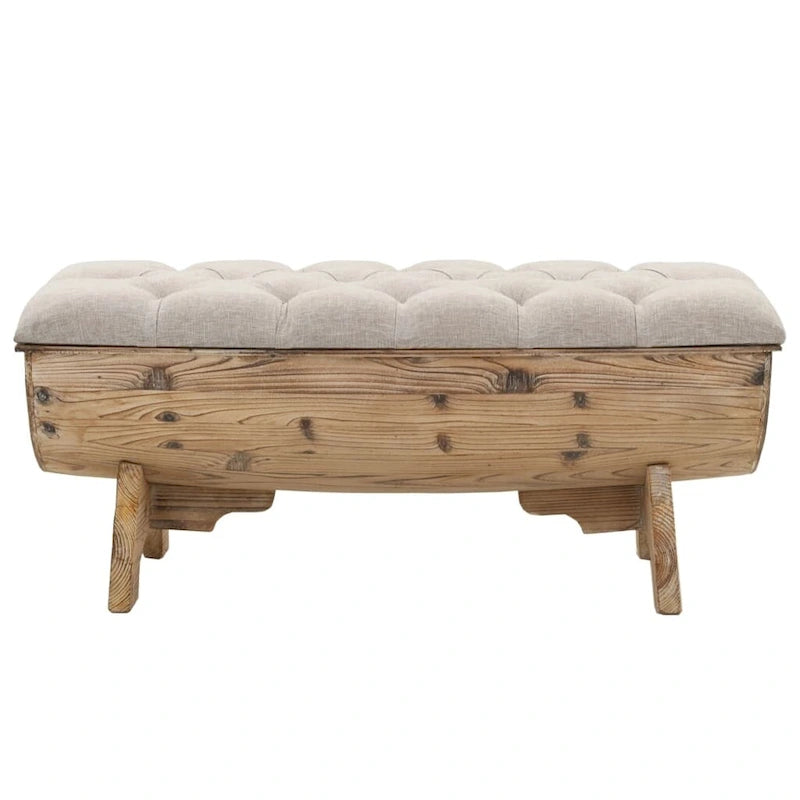 vidaXL Storage Bench 40.6 Solid Wood Fir - 40.6 x 20.1 x 17.3