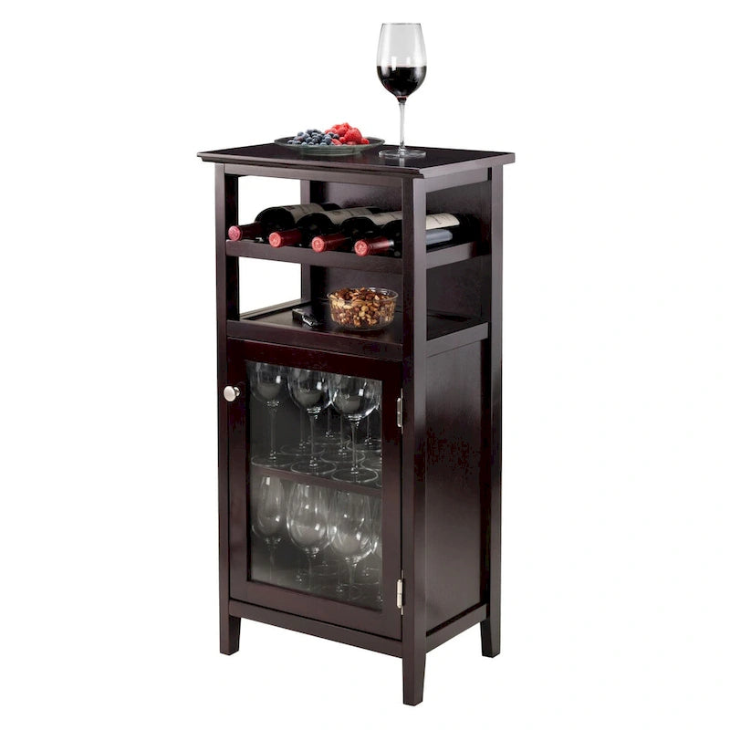 Alta Wine Cabinet, Espresso - 19.13 x 12.72 x 37.48 inches