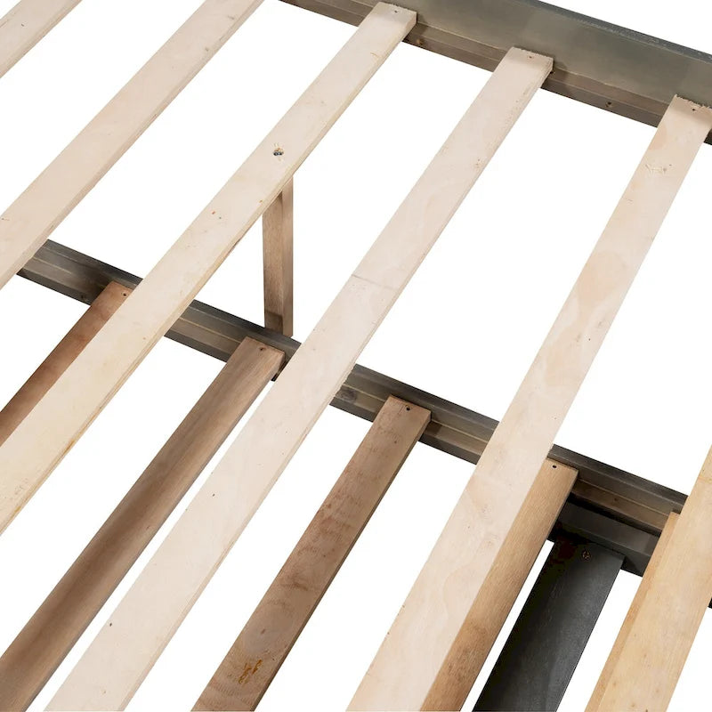 Full Size Platform Bed with Adjustable Trundle