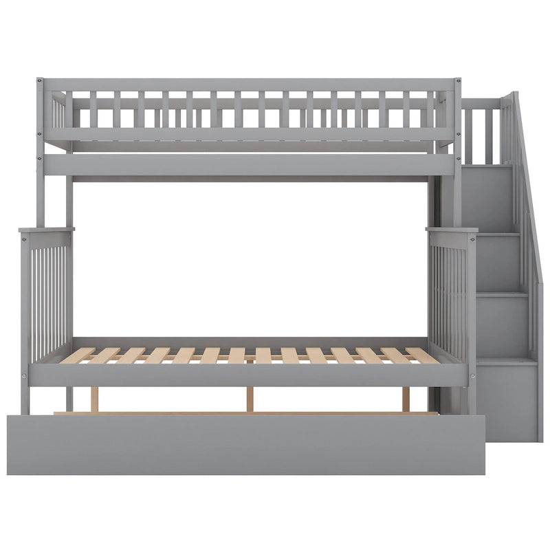 Bunk Bed with Trundle and Staircase