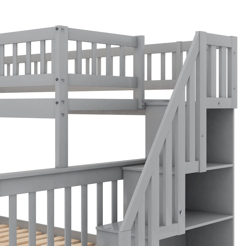 Bunk Bed with Trundle and Staircase