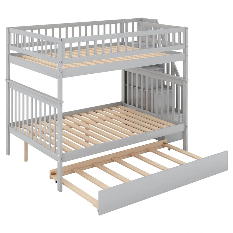 Bunk Bed with Trundle and Staircase