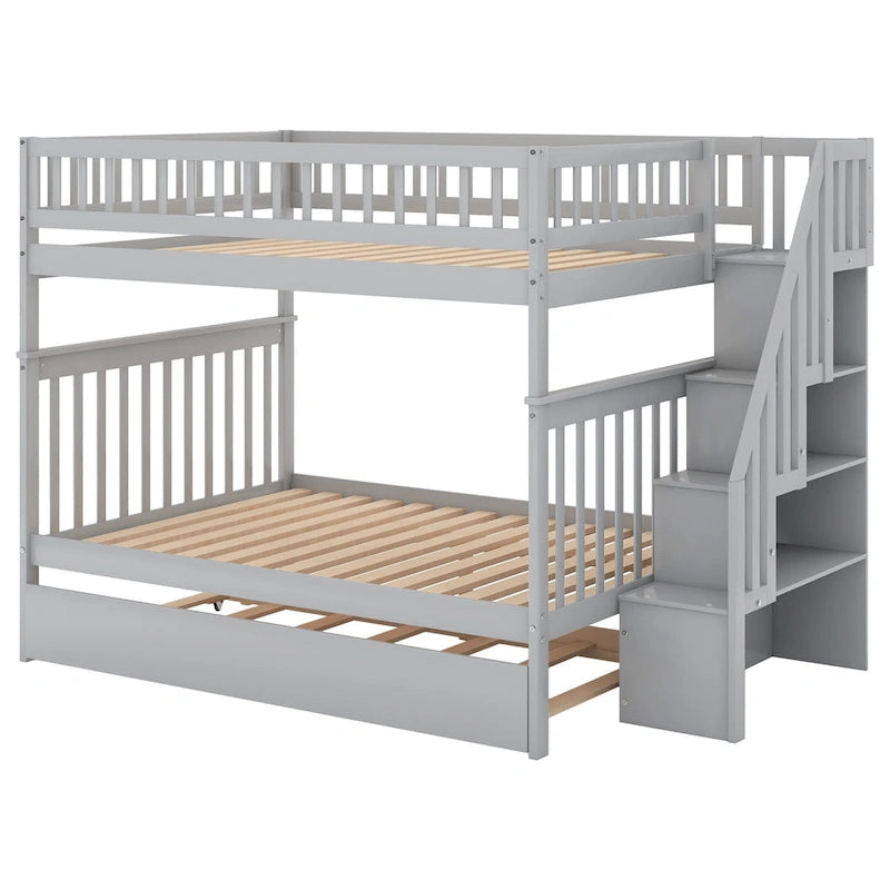 Bunk Bed with Trundle and Staircase