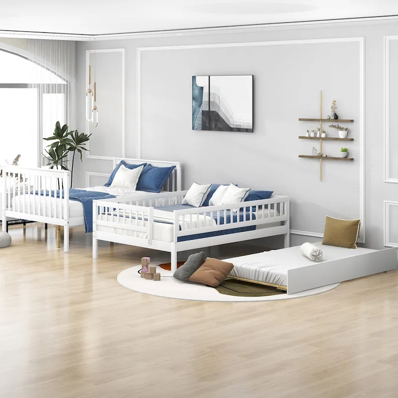 Bunk Bed with Trundle and Staircase