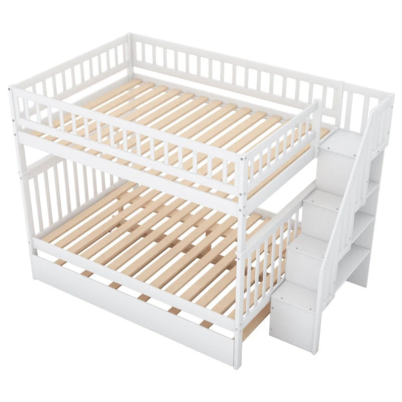 Bunk Bed with Trundle and Staircase
