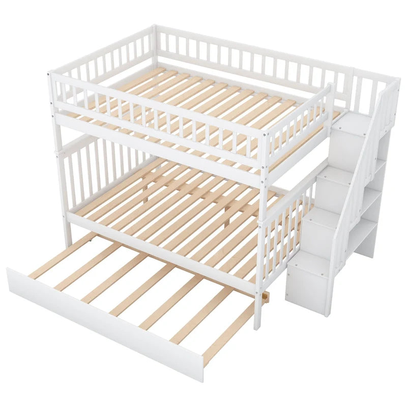 Bunk Bed with Trundle and Staircase