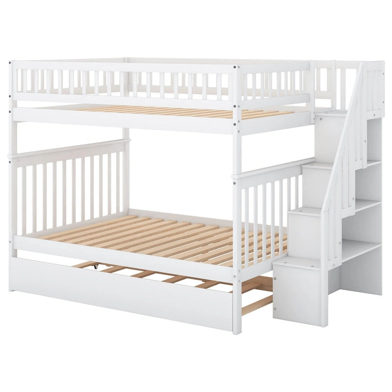 Bunk Bed with Trundle and Staircase