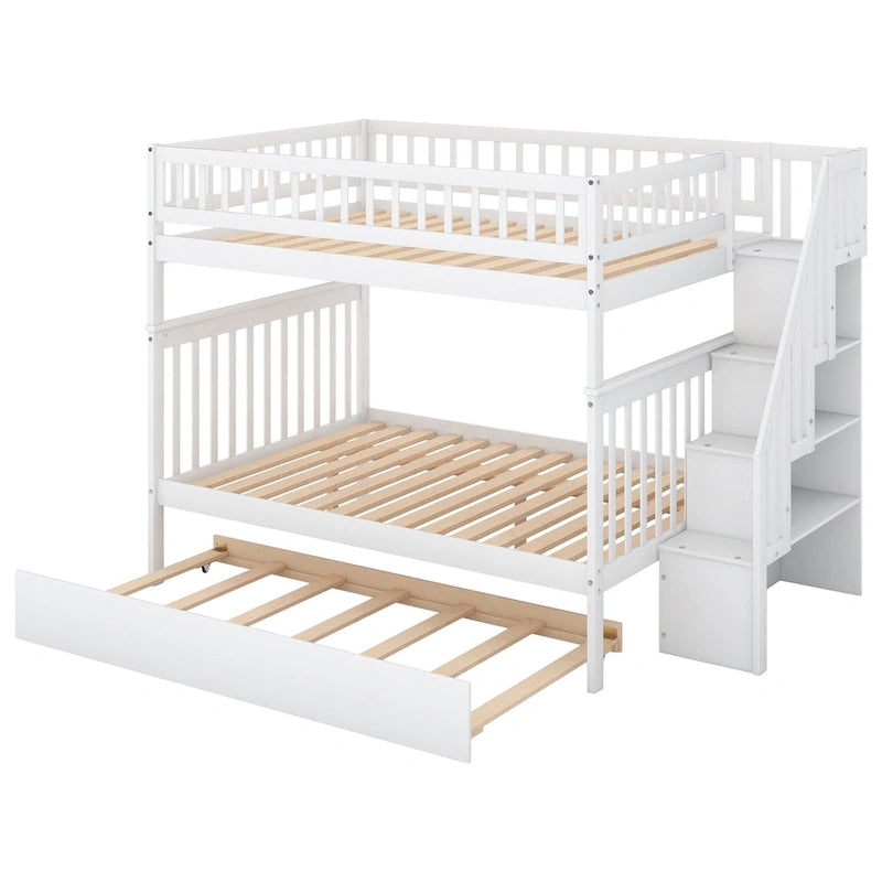 Bunk Bed with Trundle and Staircase