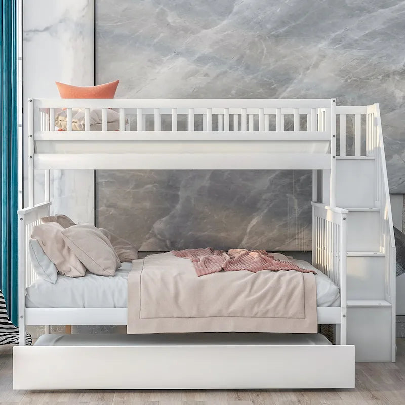 Bunk Bed with Trundle and Staircase