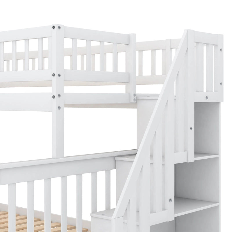 Bunk Bed with Trundle and Staircase
