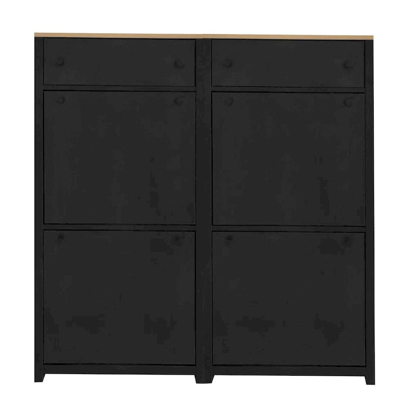 Merax Wood Grain Pattern Top Shoe Storage Solution with Adjustable Panel