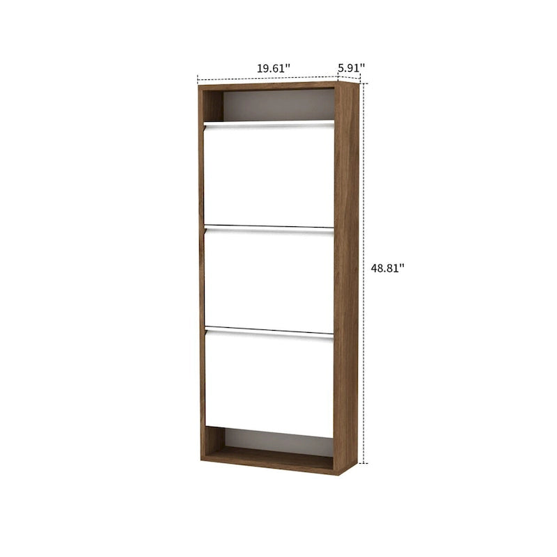 Modern Farmhouse Style Freestanding Shoe Storage Cabinet