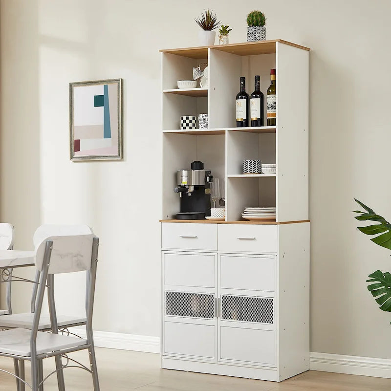 Pantry Buffet Cabinet Freestanding Kitchen Hutch Storage Cabinet Large Cupboard for Home Kitchen Bathroom Living Room Office