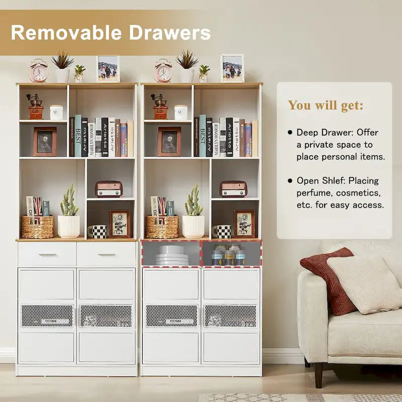 Pantry Buffet Cabinet Freestanding Kitchen Hutch Storage Cabinet Large Cupboard for Home Kitchen Bathroom Living Room Office