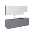 Kitchen Contemporary Collection Gray & White Gloss Color Base Size 9.5Ft Wide - 114x24