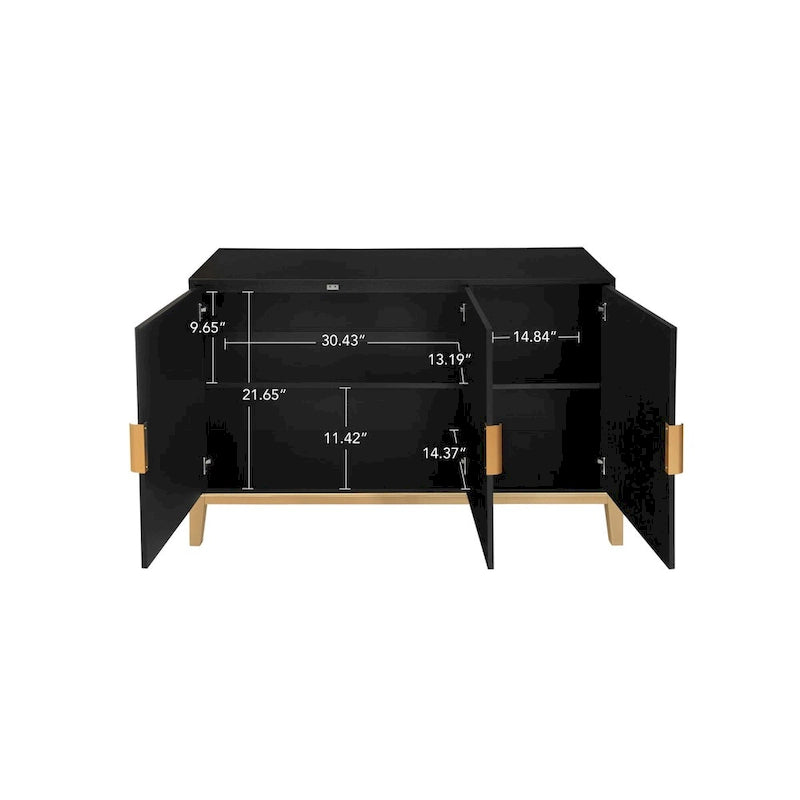 3 Door Storage Cabinet ,Sideboard Buffet Cabinet With Adjustable Shelf