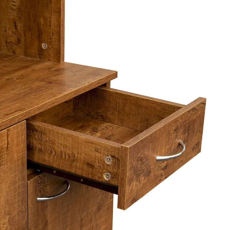 70.87 Tall Wardrobe& Kitchen Cabinet, with 6-Doors, 1-Open Shelves and 1-Drawer for bedroom