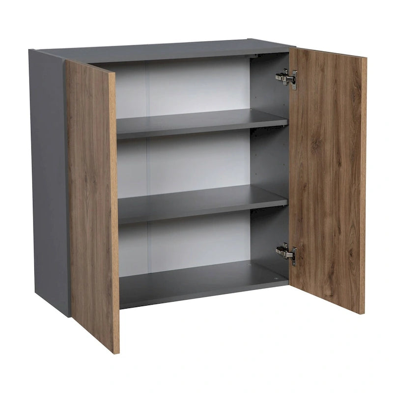 30 x 30 Wall Cabinet-Double Door-Grey - 30 x 30 x 12