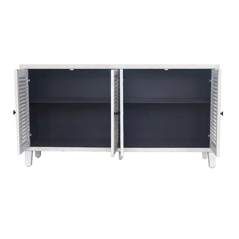 Accent Cabinet 4 Shutter Door Wooden Cabinet Sideboard Buffet Server Cabinet - N/A