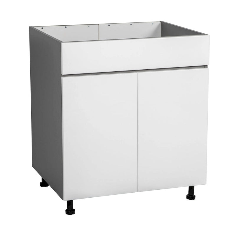 30 Sink Base Cabinets-High Double Door-Grey - 30 x 34 1/2 x 23 3/8