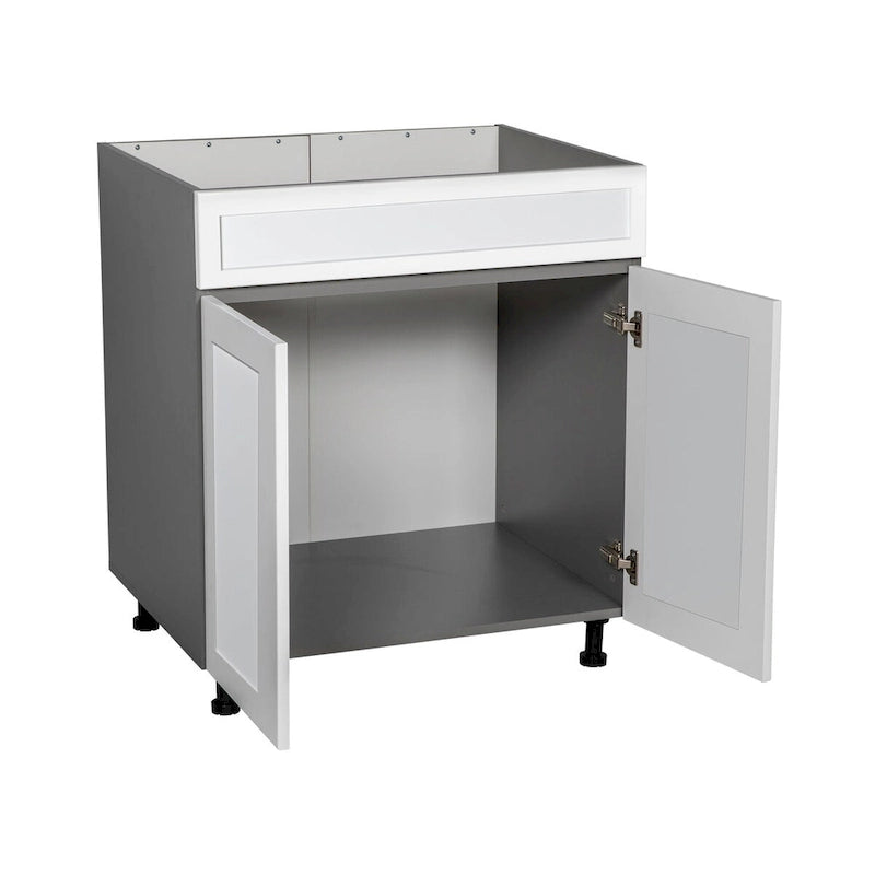 30 Sink Base Cabinets-High Double Door-Grey - 30 x 34 1/2 x 23 3/8