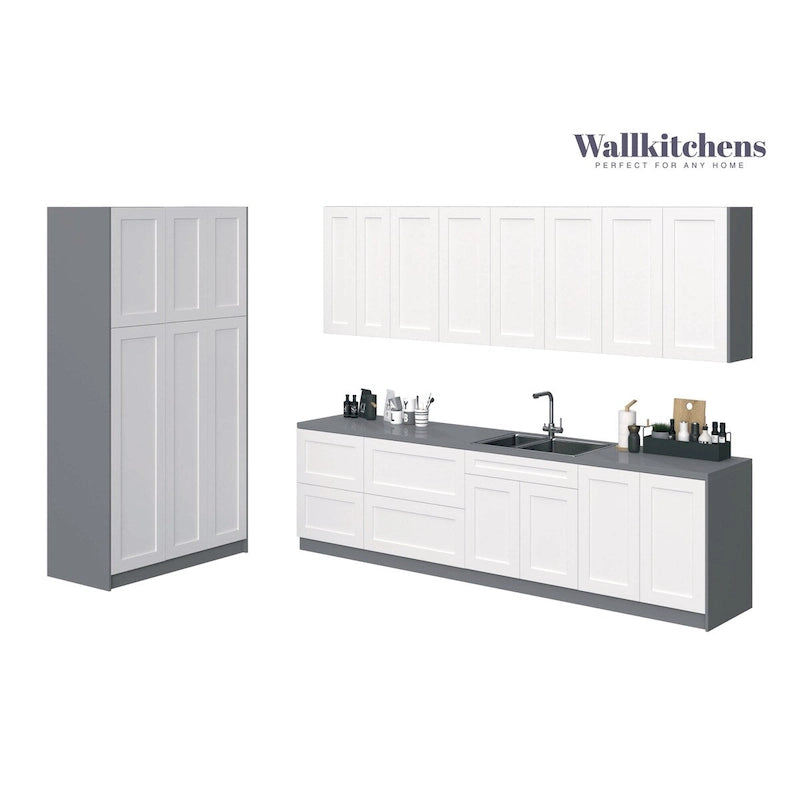 Kitchen Oasis Collection White Matte Color Base Size 10Ft Wide - 123x50