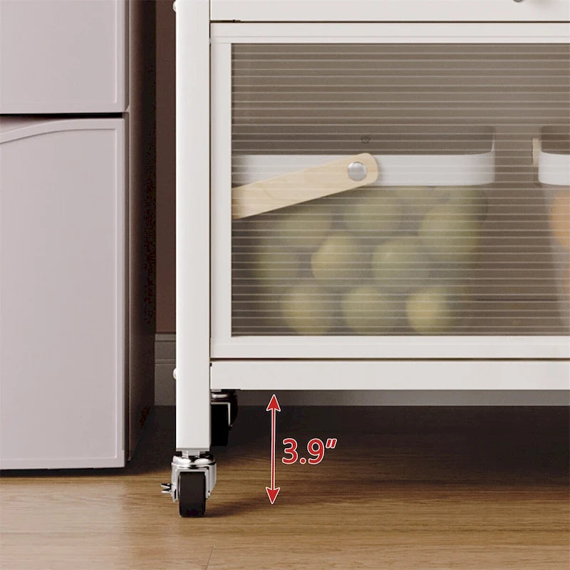 Open-Door Kitchen Shelving Floor-To-Ceiling Microwave Storage Cabinet