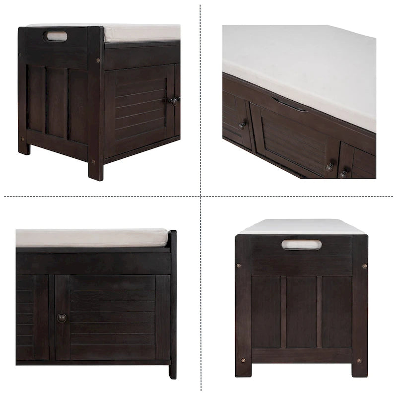 43.5 Storage Bench With Linen Blend Cushion