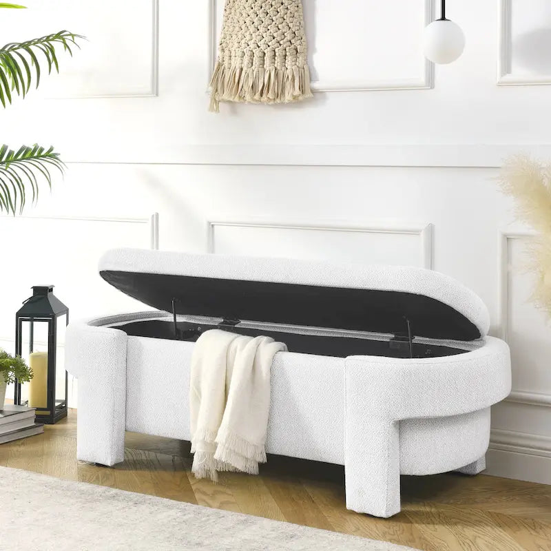 Upholstered Bench with Large Storage Space
