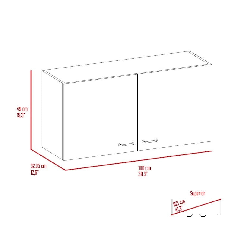 Napoles Wall Cabinet, Two Shelves, Double Door