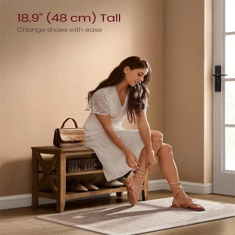 2-Tier Shoe Rack - 11.8D x 31.5W x 18.9H